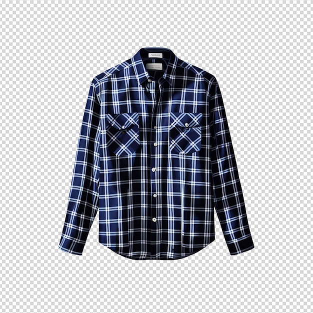 Illustration élégante d'une chemise à carreaux sur fond transparent