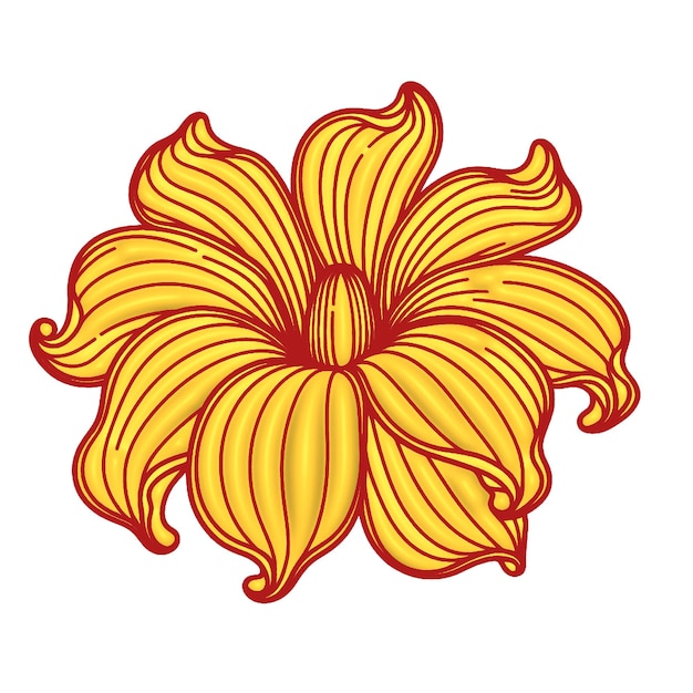 L'illustration élégante de la fleur jaune