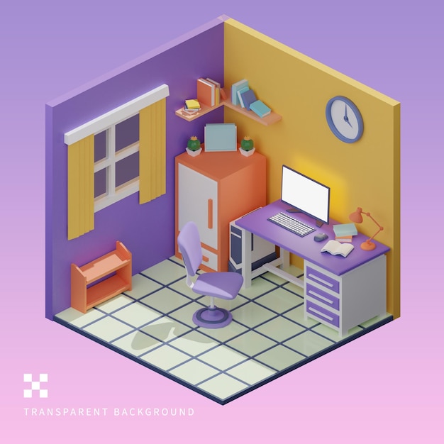 PSD illustration de l'espace de travail 3d