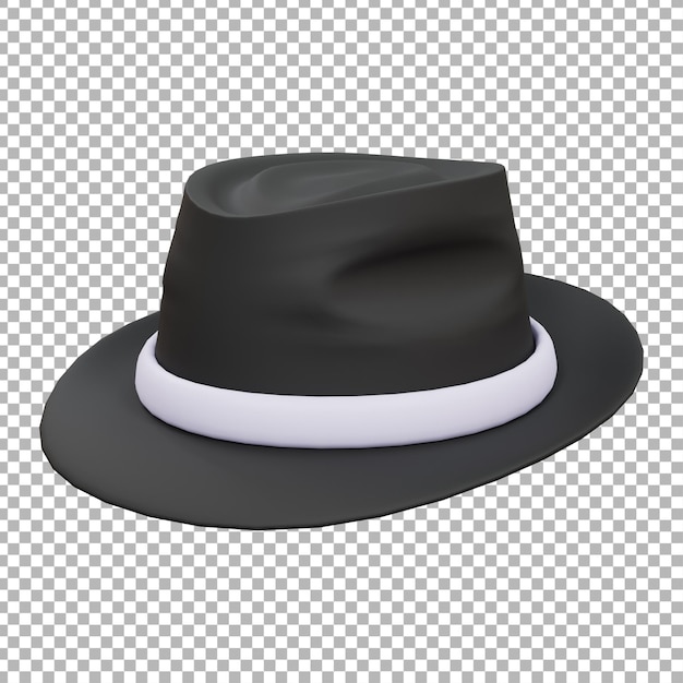 PSD illustration de fedora noir 3d