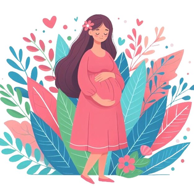 PSD illustration d'une femme enceinte