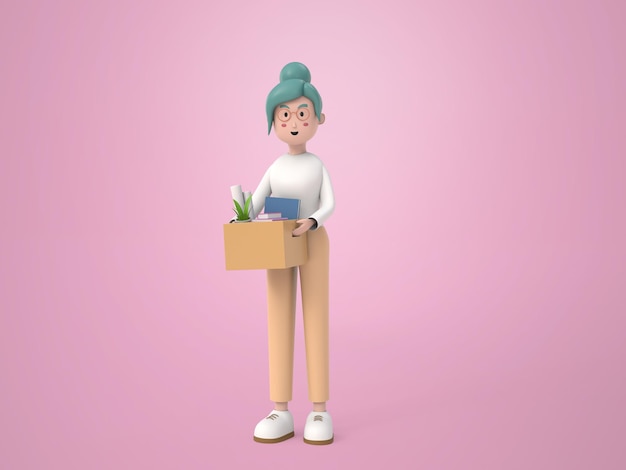 PSD illustration de femmes de dessin animé 3d