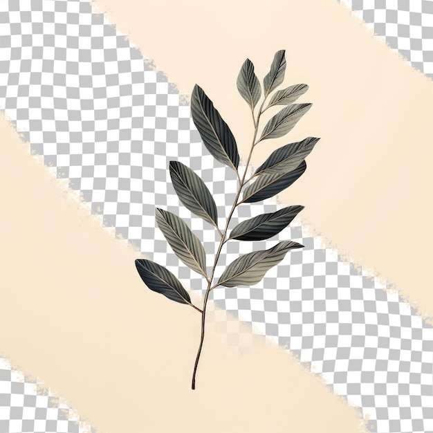 Illustration De Feuille Noire Isolée Avec Fond Transparent D'éléments Décoratifs