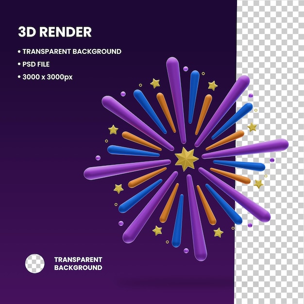 Illustration de feux d'artifice en 3D