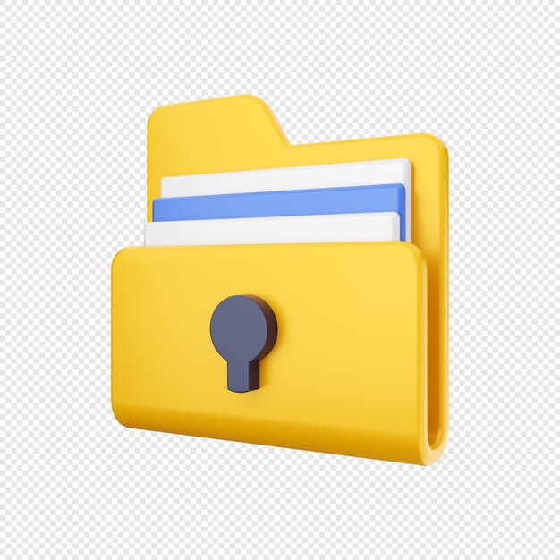 illustration de fichier de dossier 3d verrouillé
