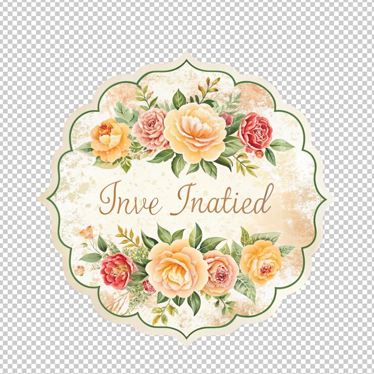 PSD illustration florale à l'aquarelle cadre rond dessiné à la main avec des fleurs de blush et de pêche et un cercle en bois isolé sur blanc couronne botanique avec des bourgeons de fleurs pastel pour invitation de mariage enregistrer la date