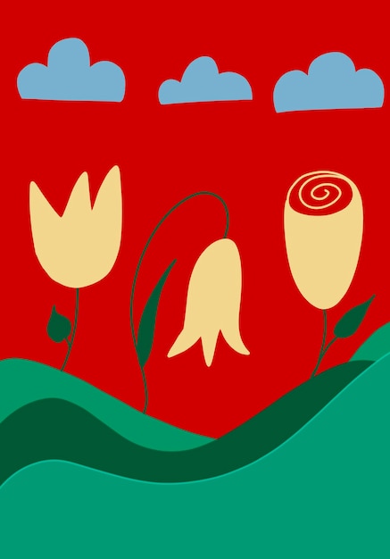 Illustration florale Freepik couleur standard