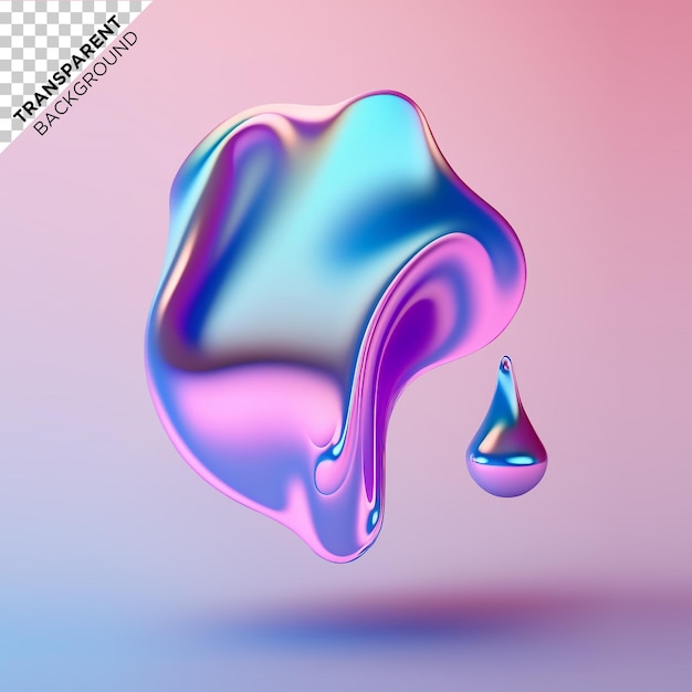 Illustration de formes de goutte de fluide holographique