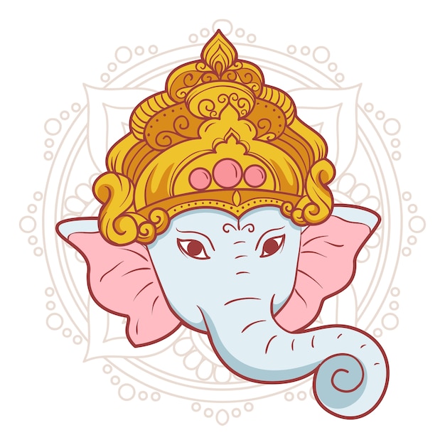 PSD illustration de ganesh dessinée à la main