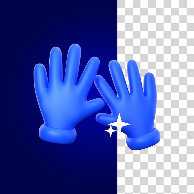 PSD illustration de gants 3d