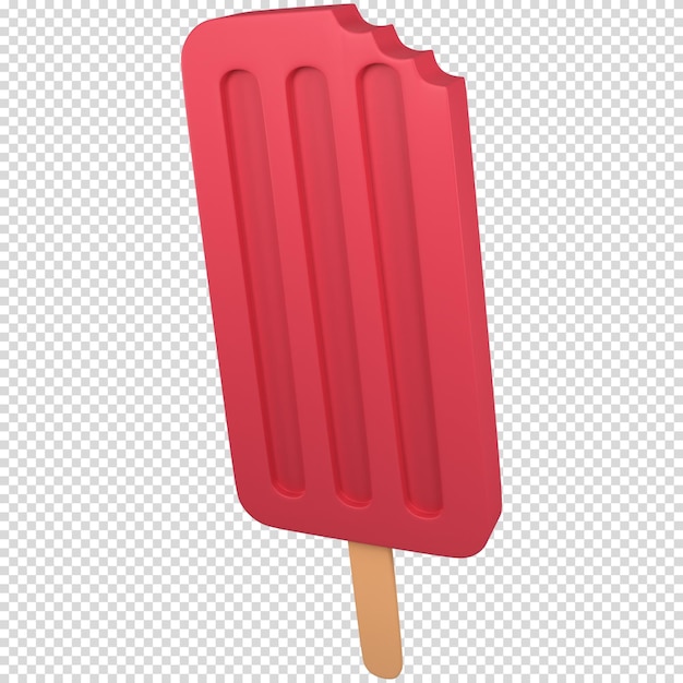 PSD illustration de glace mordue en 3d élément de conception avec thème d'été rendering 3d