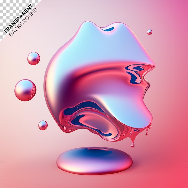 PSD illustration de goutte de liquide fluide holographique