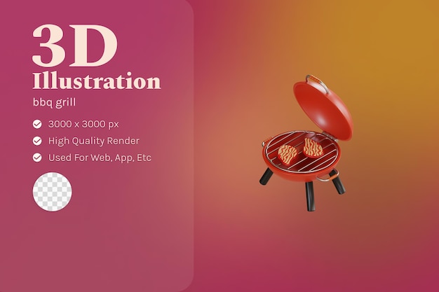 Illustration De Gril Barbecue Avec Grill Machine 3d