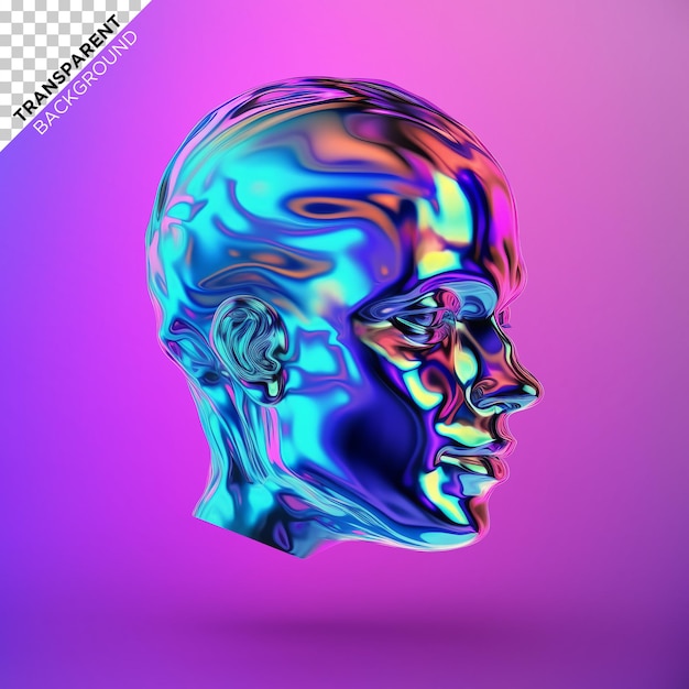 Illustration holographique de la tête liquide 3d
