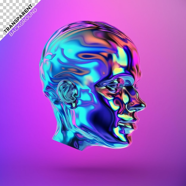 Illustration Holographique De La Tête Liquide 3d