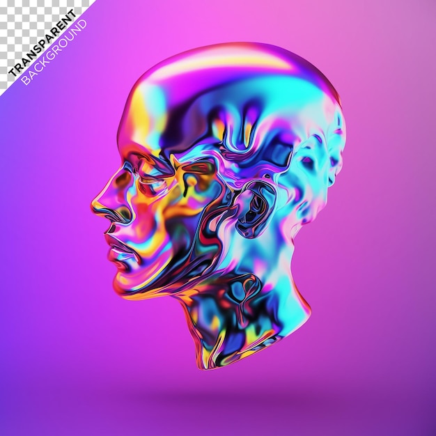 PSD illustration holographique de la tête liquide 3d