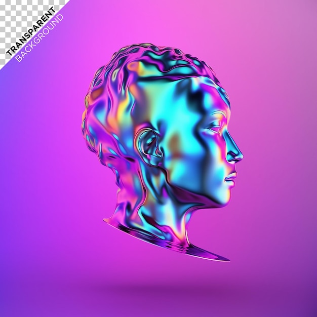 Illustration holographique de la tête liquide 3d