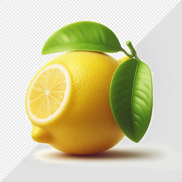 Illustration Hyper Réaliste D'art Vectoriel Fruité Citron Citron Citrus Isolé Fond Transparent