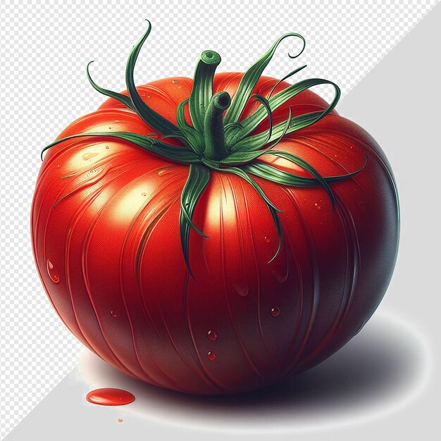 Illustration Hyper-réaliste D'art Vectoriel De Tomates Végétaliennes Rouges Et Savoureuses Isolées Sur Un Fond Transparent