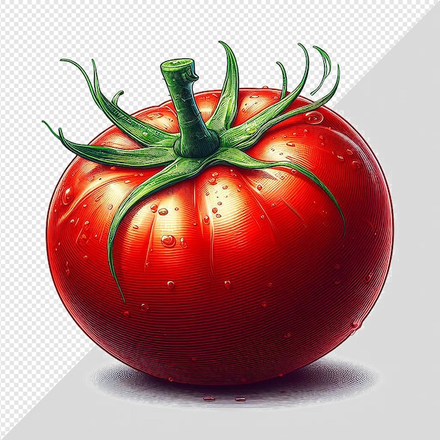 PSD illustration hyper-réaliste d'art vectoriel de tomates végétaliennes rouges et savoureuses isolées sur un fond transparent