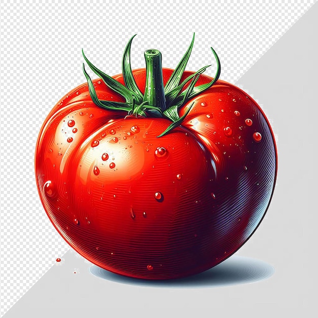 Illustration Hyper-réaliste D'art Vectoriel De Tomates Végétaliennes Rouges Et Savoureuses Isolées Sur Un Fond Transparent