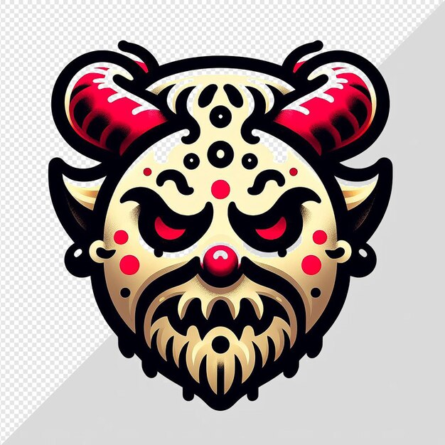 PSD illustration hyperréaliste de l'art vectoriel diable krampus émoticon emoji avatar fond transparent