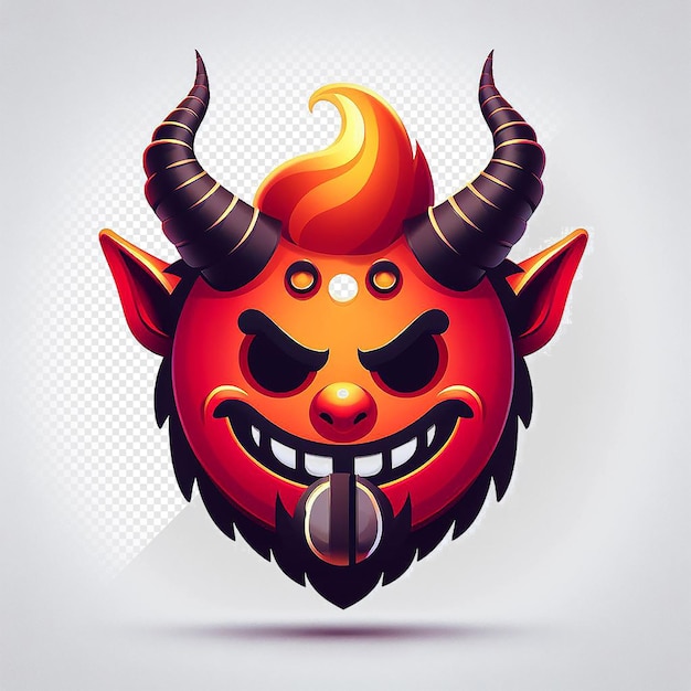 PSD illustration hyperréaliste de l'art vectoriel diable krampus émoticon emoji avatar fond transparent