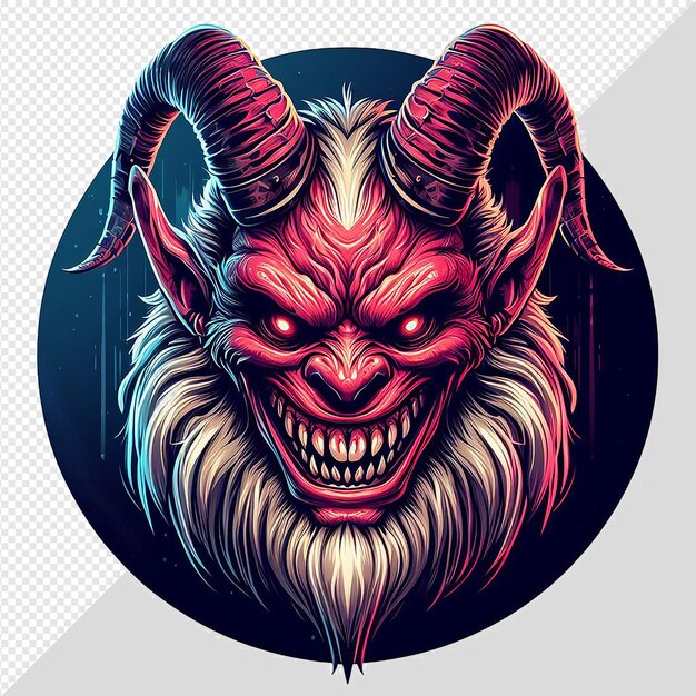 PSD illustration hyperréaliste de l'art vectoriel diable krampus émoticon emoji avatar fond transparent