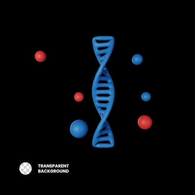 Illustration de l'icône 3D de l'ADN PSD