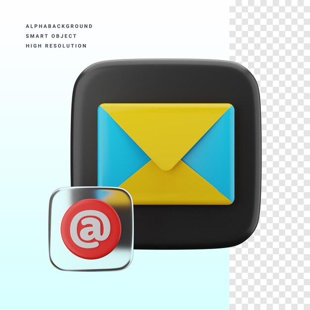 Illustration de l'icône 3d de l'application de messagerie