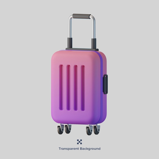 PSD illustration d'icône 3d de bagages