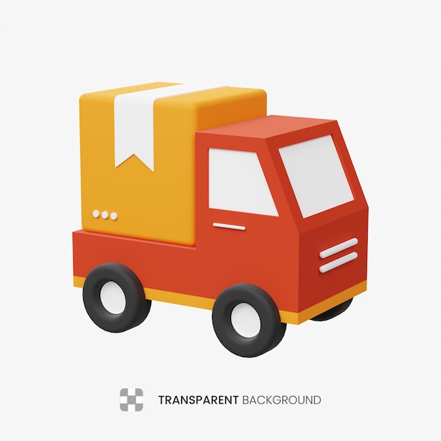 PSD illustration d'icône 3d de camion de livraison