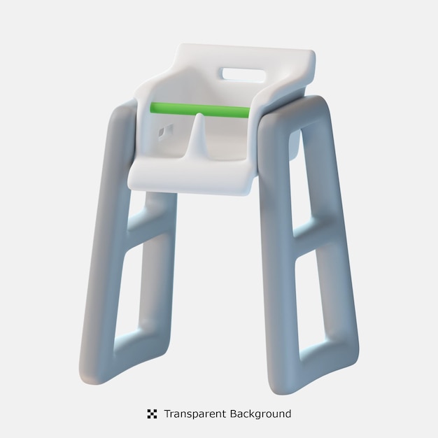 Illustration De L'icône 3d De La Chaise De Salle à Manger Pour Bébé