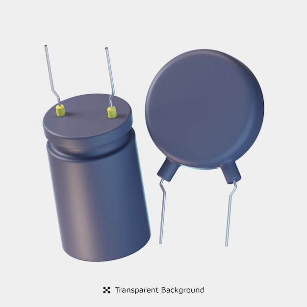 Illustration D'icône 3d De Condensateur