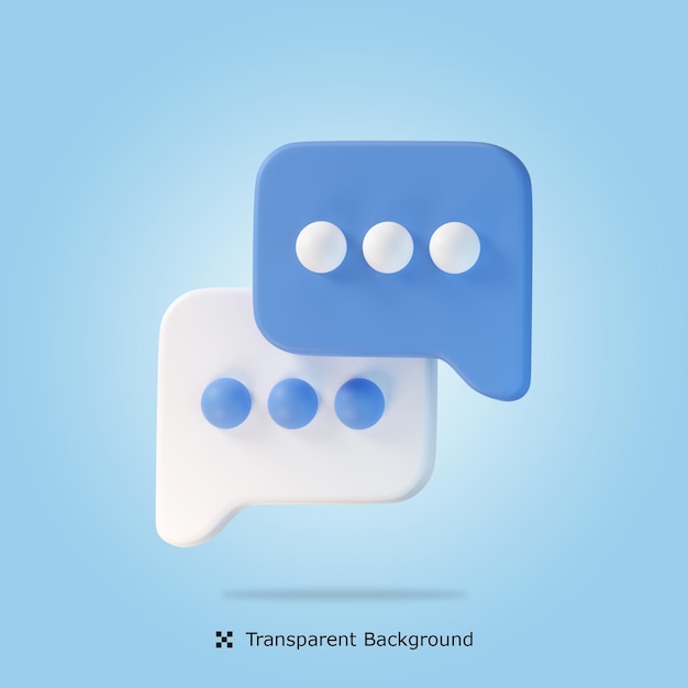 Illustration d'icône 3d de discours de bulle de chat