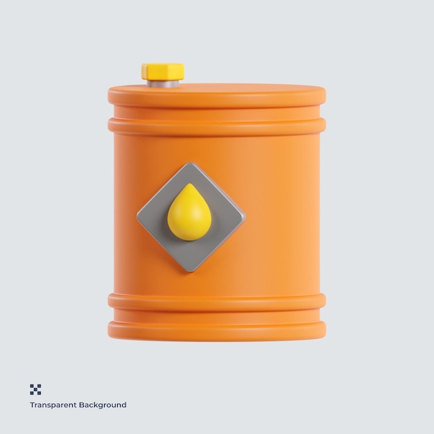 PSD illustration de l'icône 3d du baril de pétrole