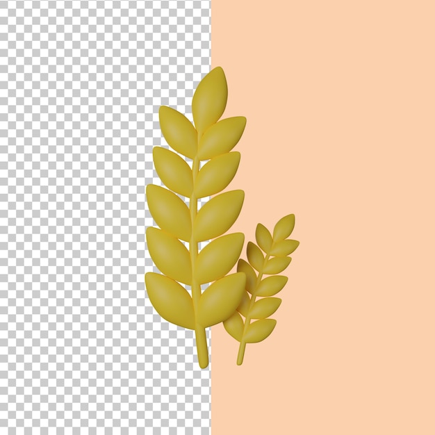PSD illustration de l'icône 3d du blé