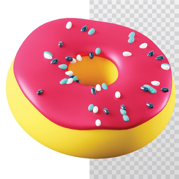 PSD illustration de l'icône en 3d du donut