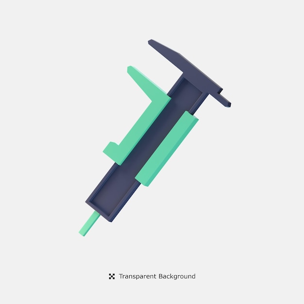 PSD illustration de l'icône 3d du pied à coulisse