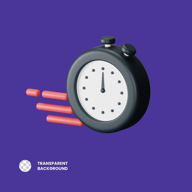 Illustration de l'icône 3D du PSD Fast Time