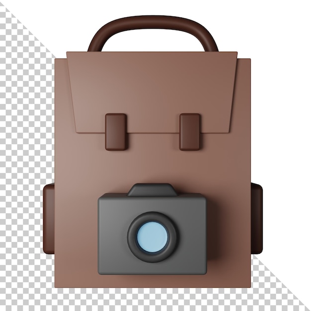 Illustration de l'icône 3D du sac de caméra PSD