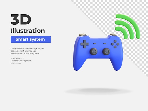 Illustration De L'icône 3d Du Système De Jeu Intelligent Internet De L'appareil De Chose
