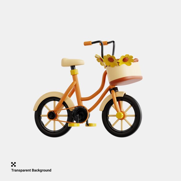 PSD illustration de l'icône 3d du vélo au printemps