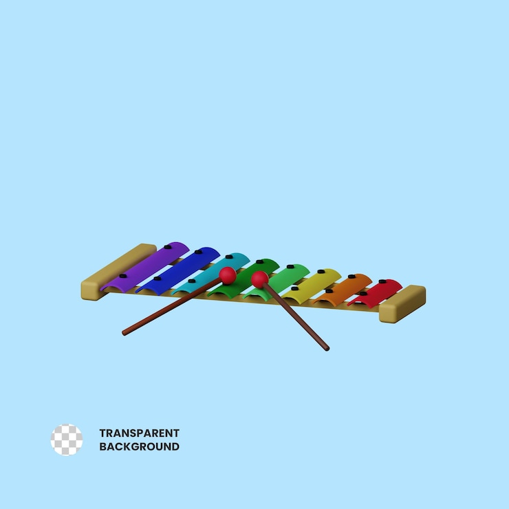 PSD illustration de l'icône 3d du xylophone