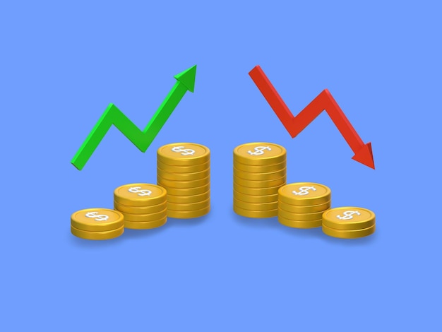 PSD illustration de l'icône 3d des finances