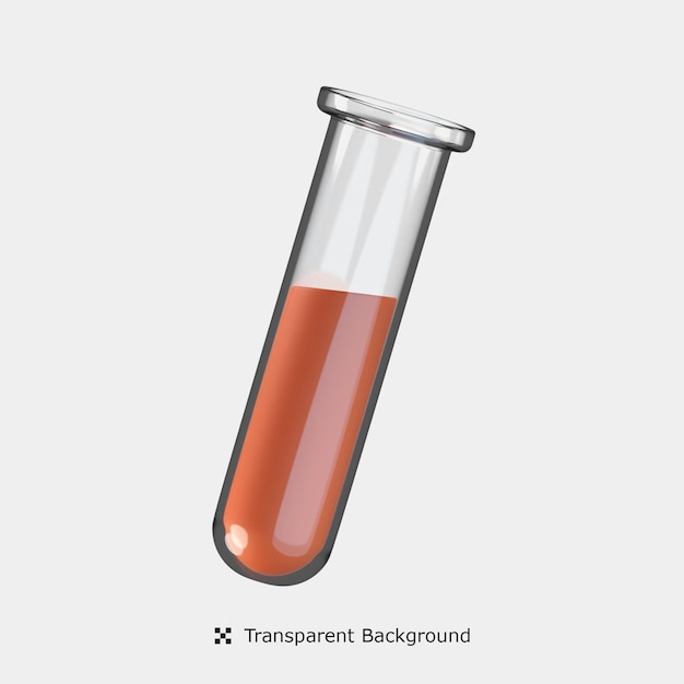 PSD illustration de l'icône 3d de la fiole chimique