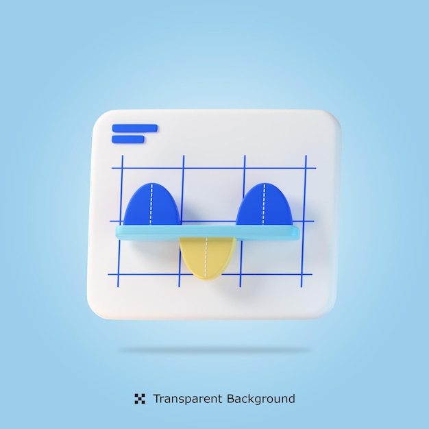 Illustration D'icône 3d Graphique Analytique