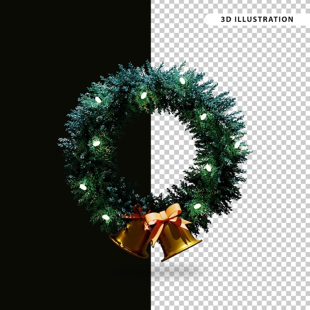 PSD illustration d'icône 3d de guirlande de noël