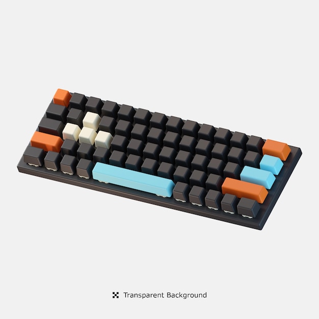 PSD illustration d'icône 3d de jeu de clavier