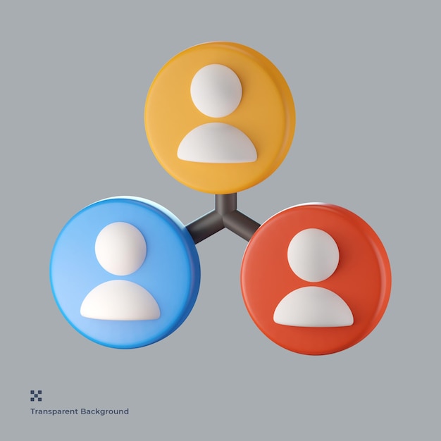 Illustration d'icône 3d de marketing d'affiliation